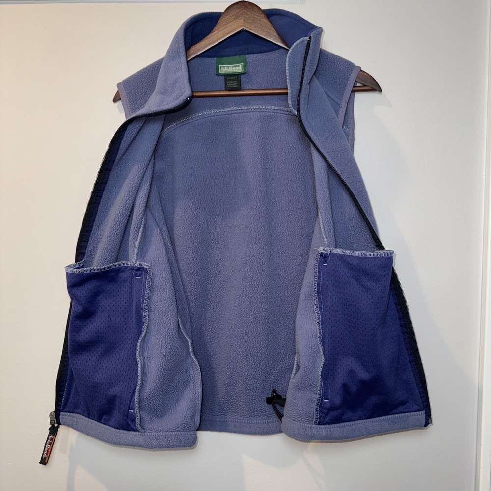 LL Bean Fleece Vest Women's Medium Reg‎ Purple Outdoors Hiking Layering EUC - Picture 9 of 11